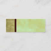 Green Tee Theme Business Card Hangtag Mini Visitenkarte (Rückseite)