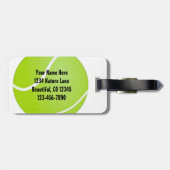 Green Tennis Ball LIEBE Gepäckanhänger (Rückseite horizontal)