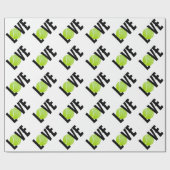 Green Tennis Ball LIEBE Geschenkpapier (Flach)