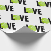 Green Tennis Ball LIEBE Geschenkpapier (Ecke)
