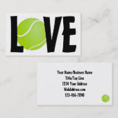 Green Tennis Ball LIEBE Visitenkarte (Vorne/Hinten)