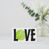 Green Tennis Ball LIEBE Visitenkarte (Stehend Vorderseite)