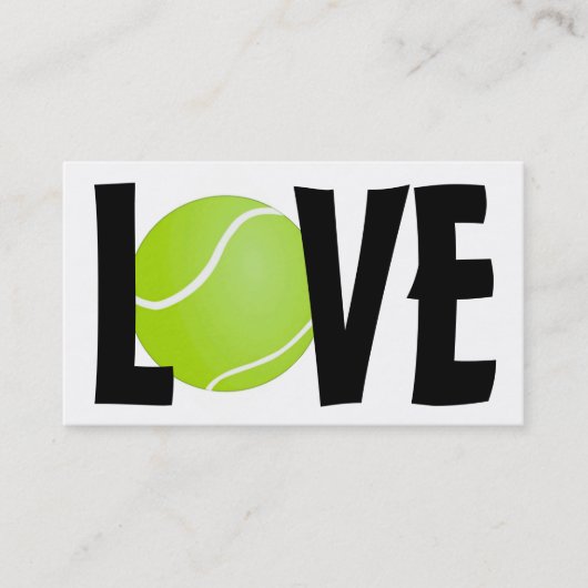 Green Tennis Ball LIEBE Visitenkarte (Vorderseite)