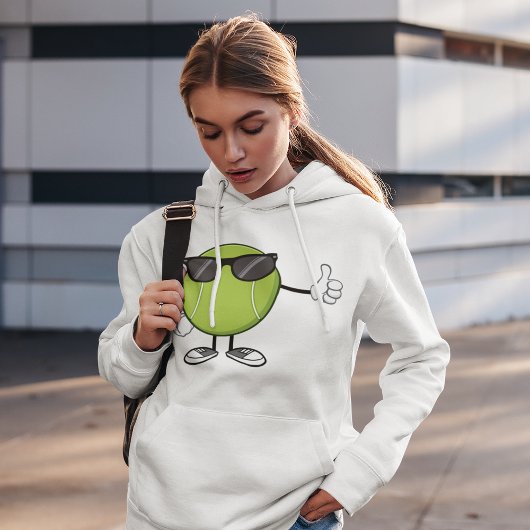 Green Tennis Ball mit Sonnenbrille Hoodie