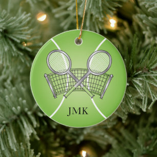 Green Tennis Ball Personalisieren Keramikornament
