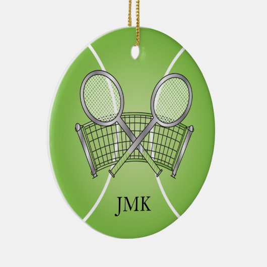 Green Tennis Ball | Personalisieren Keramikornament (Rechts)