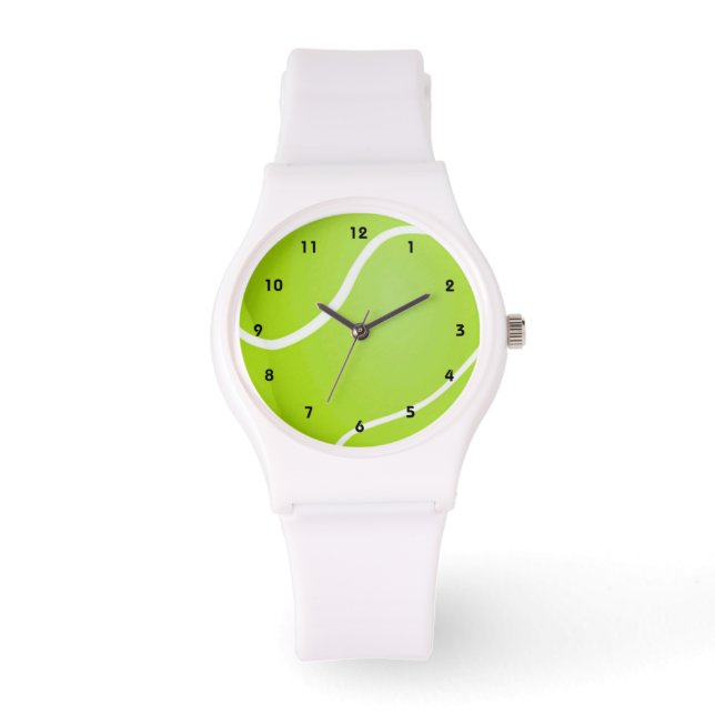 Green Tennis Ball Sporty Armbanduhr (Vorderseite)