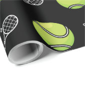 Green Tennis Balls und Rackets Athlete Sport White Geschenkpapier (Rolleneckpunkt)