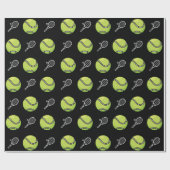 Green Tennis Balls und Rackets Athlete Sport White Geschenkpapier (Flach)