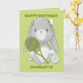 Green Tennis Bunny 2.0 individuell anpassbare Kart Karte (Gelbe Blume)