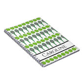 Green Tennis Rackets and Balls Sports Lover Fan Notizblock (Rechte Seite)
