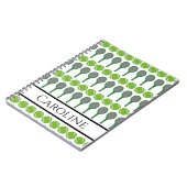 Green Tennis Rackets and Balls Sports Lover Fan Notizblock (Linke Seite)