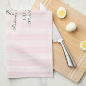 Green Tennis Rackets Pink Striped Bridal Shower  Geschirrtuch (Viertel Falte)