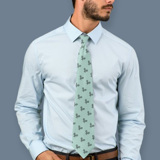 Green tennis tie, racket tie, funny wedding tie krawatte