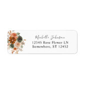 Green & Terra Cotta Floral Return Label (Vorne)