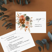 Green & Terra Cotta Floral w Meal UAWG RSVP Karte