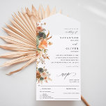 Green & Terra Cotta Floral Wedding All In One Einladung<br><div class="desc">Versenden Sie Ihre Einladung und UAWG,  während Sie Ihre Gäste mit Ihrer schönen Grün & Terra Cotta Floral Wedding All In One Einladungen phantastisch machen.</div>