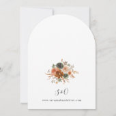 Green & Terra Cotta Floral Wedding Arch Einladung (Rückseite)
