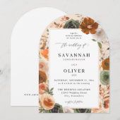 Green & Terra Cotta Floral Wedding S2 VLN- Arch Be Einladung (Vorne/Hinten)
