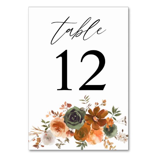 Green & Terra Cotta Tischnummer (Rückseite)