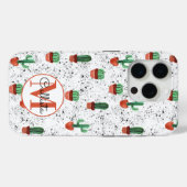 Green Terracotta Cactus Pots Spritzer Monogram Case-Mate iPhone Hülle (Rückseite (Horizontal))