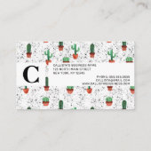 Green Terracotta Cactus Pots Spritzer Pattern Terminkarte (Rückseite)