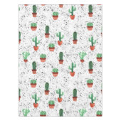 Green Terracotta Cactus Pots Spritzer Pattern Tischdecke (Vorderseite)