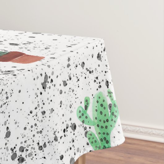 Green Terracotta Cactus Pots Spritzer Pattern Tischdecke (Beispiel)