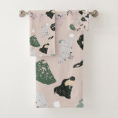 Green Terrazzo Muster Badhandtuch Set (Insitu)