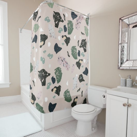 Green Terrazzo Muster Duschvorhang (Beispiel)