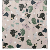 Green Terrazzo Muster Duschvorhang (Vorderseite)