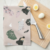 Green Terrazzo Muster Geschirrtuch (Viertel Falte)