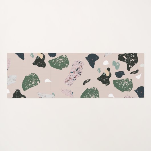 Green Terrazzo Muster Yogamatte (Rückseite (Horizontal))