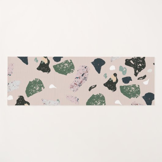 Green Terrazzo Muster Yogamatte (Vorderseite (Horizontal))