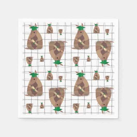 Green Texas Armadillo Abschluss Serviette (Vorderseite)