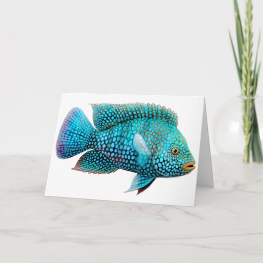 Green Texas Cichlid Greeting Card Karte (Vorderseite)