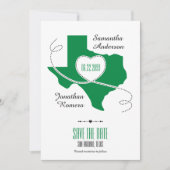 Green Texas Curling Ribbon Save the Date (Vorderseite)