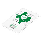 Green Texas Curling Ribbon Save the Date Magnet (Linke Seite)