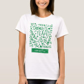 Green Texas Doodle Muster T-Shirt (Vorderseite)