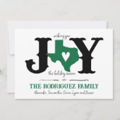 Green Texas JOY Foto Feiertagskarte (Vorderseite)