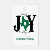 Green Texas JOY Foto Holiday Ornament Aus Metall (Vorderseite links)