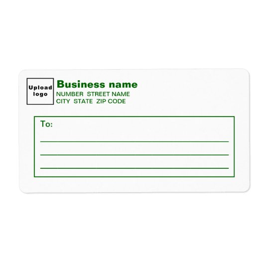 Green Text Business Shipping Label (Vorne)
