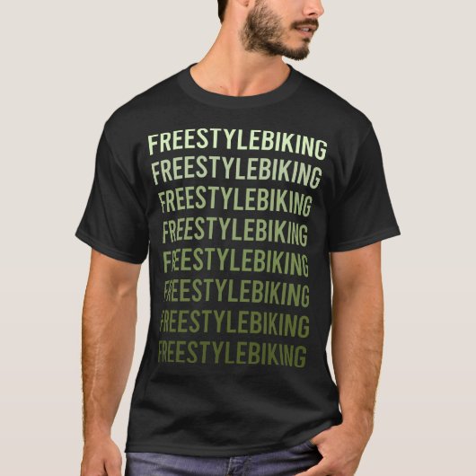 Green Text Freestyle Biking Biker T-Shirt (Vorderseite)