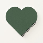 Green Texture Heart Shaped Spiral Bound Notebook Notizblock (Rückseite)