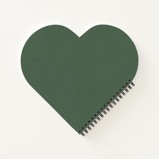 Green Texture Heart Shaped Spiral Bound Notebook Notizblock (Rückseite)