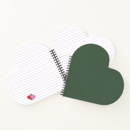 Green Texture Heart Shaped Spiral Bound Notebook Notizblock