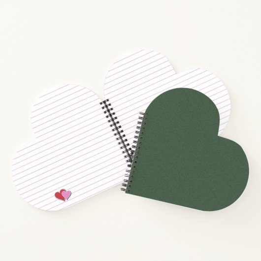 Green Texture Heart Shaped Spiral Bound Notebook Notizblock (Innenseite)