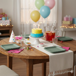 Green Textured 9" Square Paper Plate for Events Pappteller