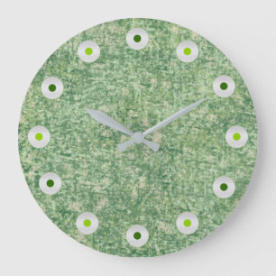 Green Textured Background by Shirley Taylor Große Wanduhr