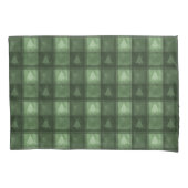 Green Textured Plaid And Fir Tree Shapes Christmas Kissenbezug (Vorderseite)